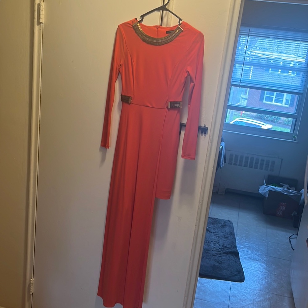 Orange dress with gold detailing